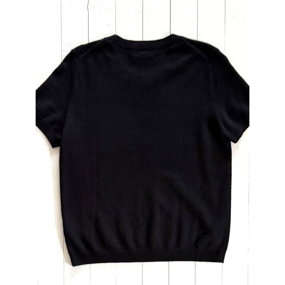 Quince Mongolian Cashmere Tee Short Sleeve Black Women's Large - Picture 2 of 8